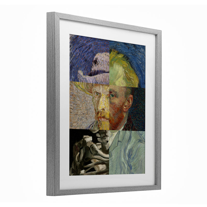 «Collage Van Gogh Portraits», reproduction encadrée sous verre, conception de maîtres Redux, H 16 po x l 13 po