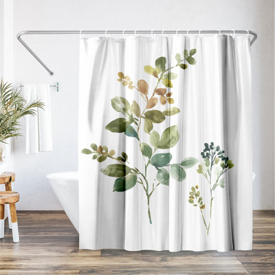 Strayer Polyester Floral Shower Curtain 