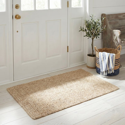 Debroh Handwoven Natural Jute Solid Color Rug