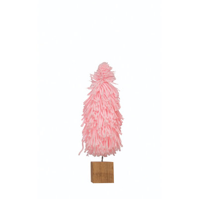 Fabric Yarn Tree with Wood Block Base