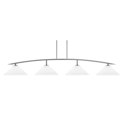 Barre d'éclairage 4 lumières kurve au fini graphite avec verre de 16 po