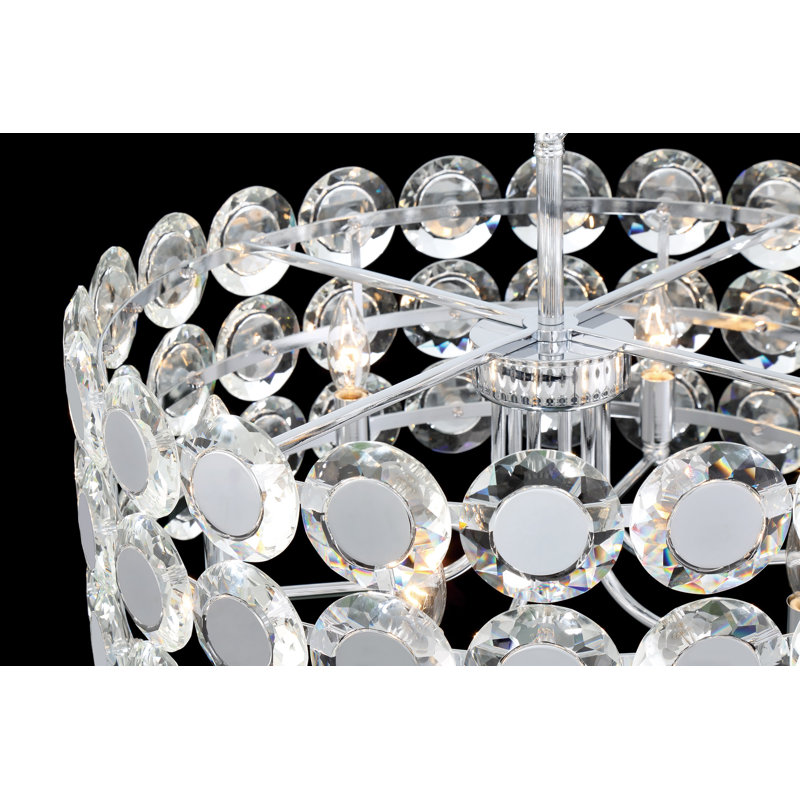 Lustre 6 lumières Perrene en chrome