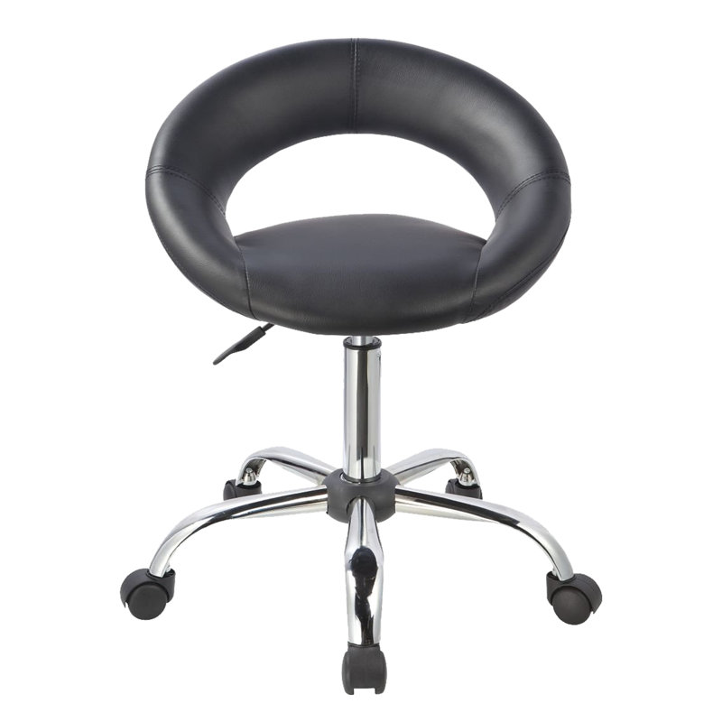 Kurt Backed Adjustable Height Lab Stool, Black