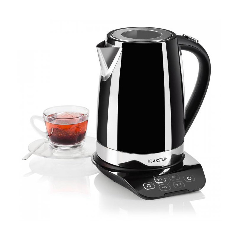 Klarstein 1.7L Stainless Steel Electric Tea Kettle, Black