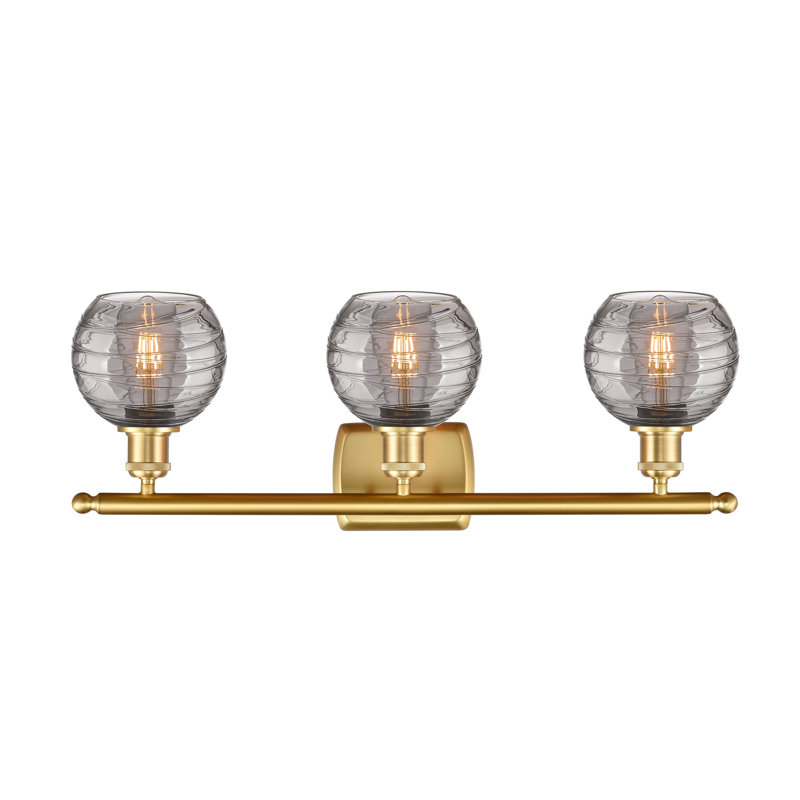 Éclairage de salle de bain à intensité variable 3 lumières Halvorson, Ampoule non incluse, Doré, Gris