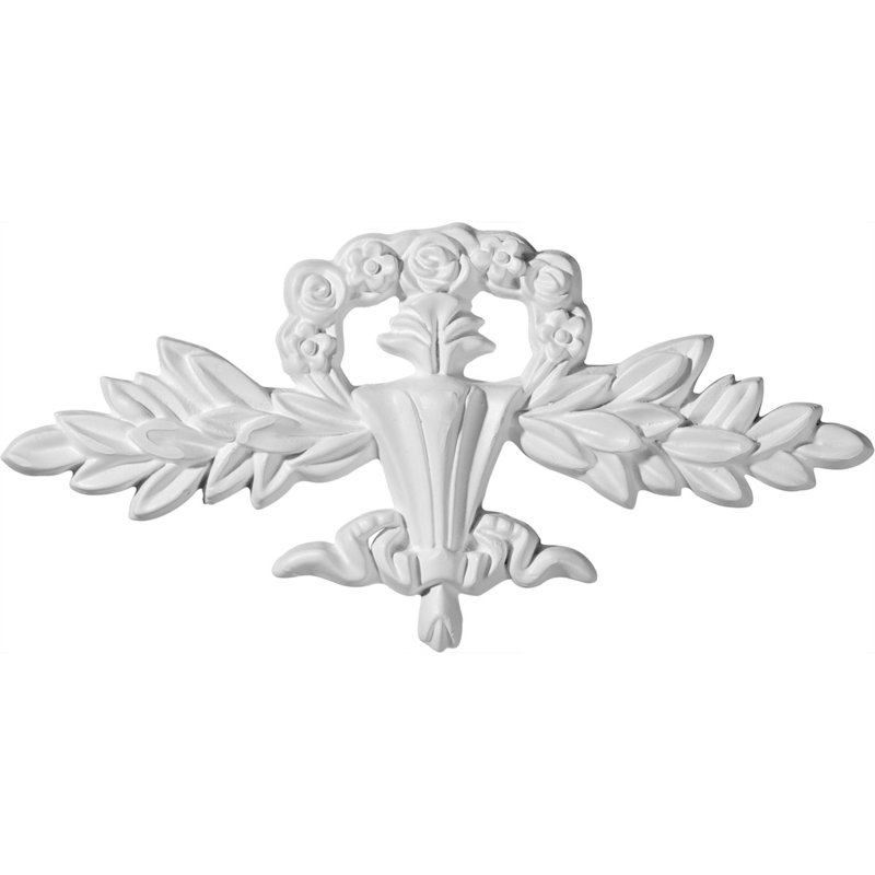 Primed Polyurethane Floral Crown Applique Onlay