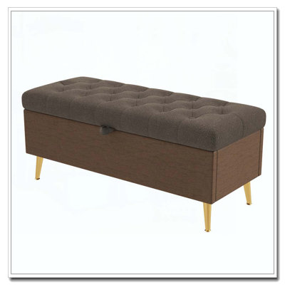Banc de rangement avec repose-pieds Banc de chambre rembourré avec rangement