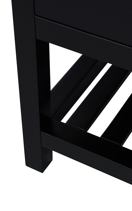 Elizabeth 48'' W Single Vanity, Carrara White, Gold, Black Onyx