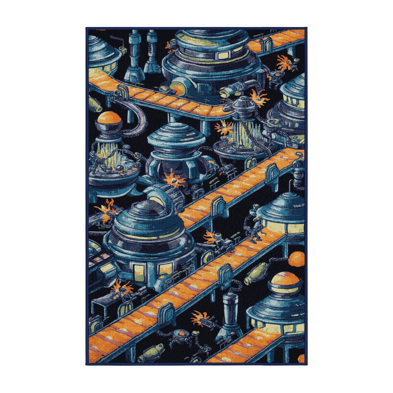 Tapis gris lavable à la machine, Rectangulaire 3 pi x 5 pi