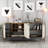 Modern Console Table, White Marble & Walnut, 70.9 x 31.9 x 13.8 inches | 100% Melamine Coated Particle Board, Thickness: 0.7 inches | Sleek Design with Plastic Handles & Legs, Multiple Shelves for Extra Storage-1839158561