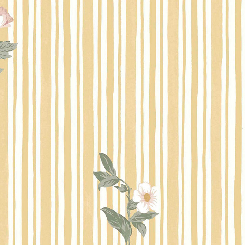  Garden Stripe Linen Wallpaper, Yellow