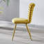 Confortable 2: structure en acier inoxydable, siège, pour le salon, le bureau, le café, la chambre à coucher, 2 chaises jaunes: pieds en tube de fer, coussin doux, jaune, assemblage rapide-1553372976