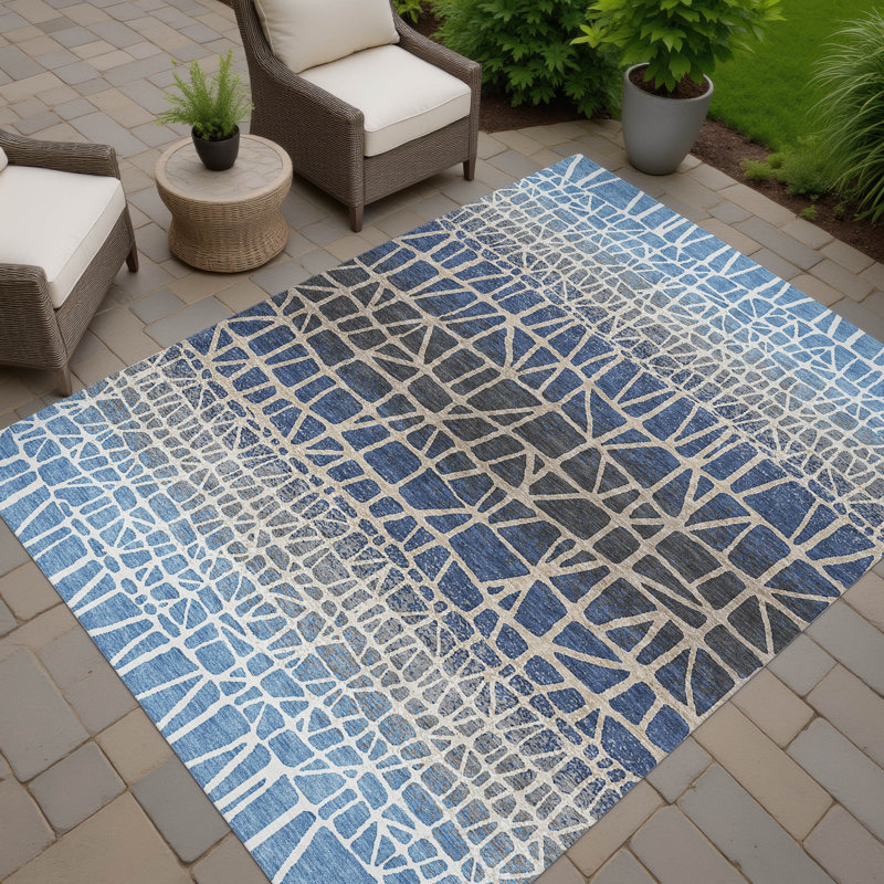Machine Washable Indoor/Outdoor Chantille ACN2404 Geometric Rug, Rectangle 10' x 14'