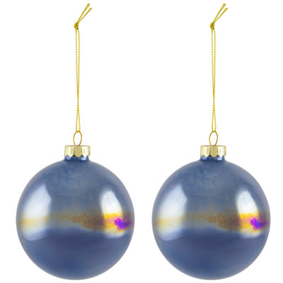 Boules de Noël en verre brillant - 3 po (80 mm) - 6 carats