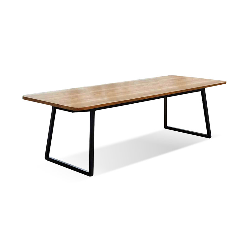 Table de conférence rectangulaire en bois massif brun et noir, H 29,53 po x L 78,74 po x l 31,50 po
