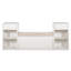 Banc de rangement tout-en-un avec coussin, compartiments, tiroirs et tablettes ouvertes, banc de rangement pour couloir, vestibule, salon-113568735