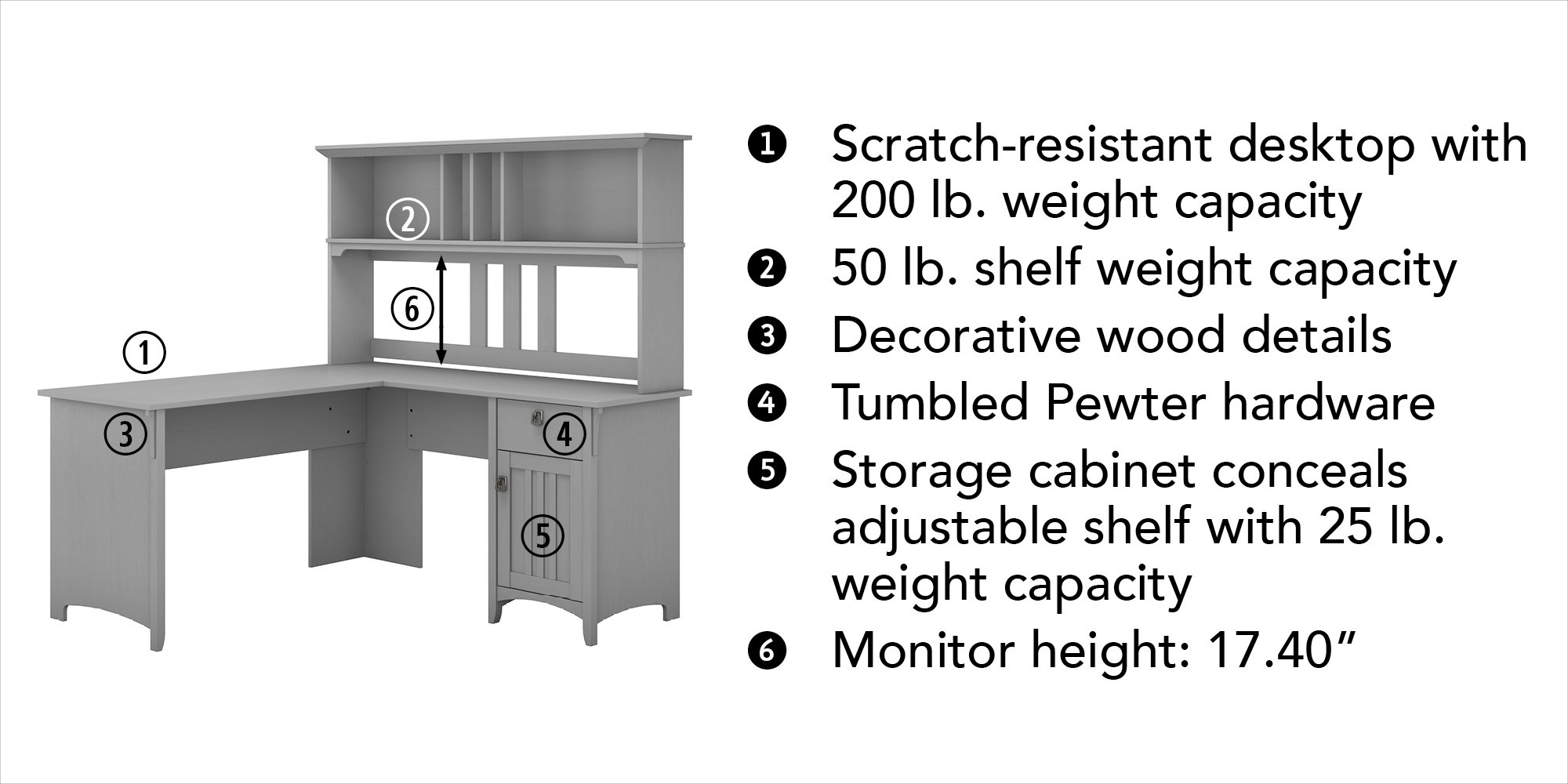 Salinas L-Shaped Credenza Desk