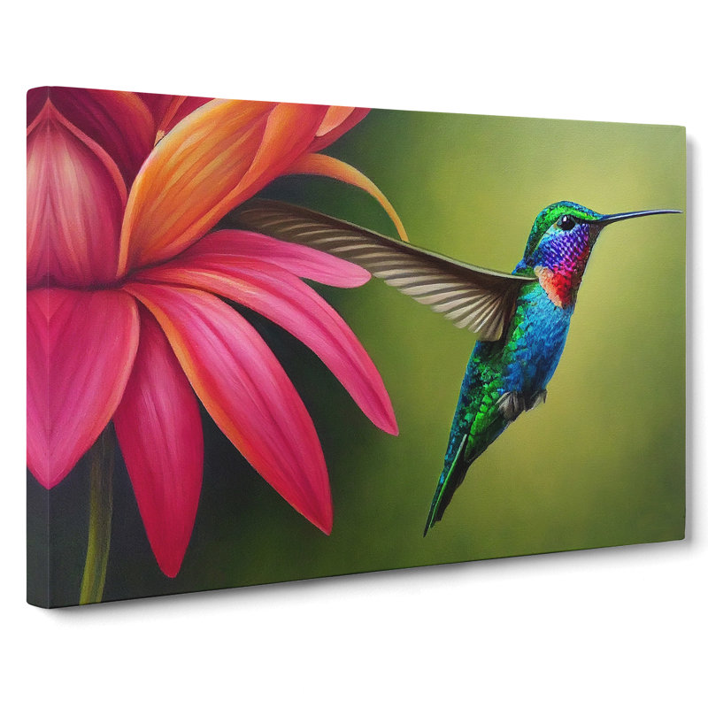 Floral Hummingbird Vol.1 - Wrapped Canvas, 40cm H x 60cm W x 3cm D