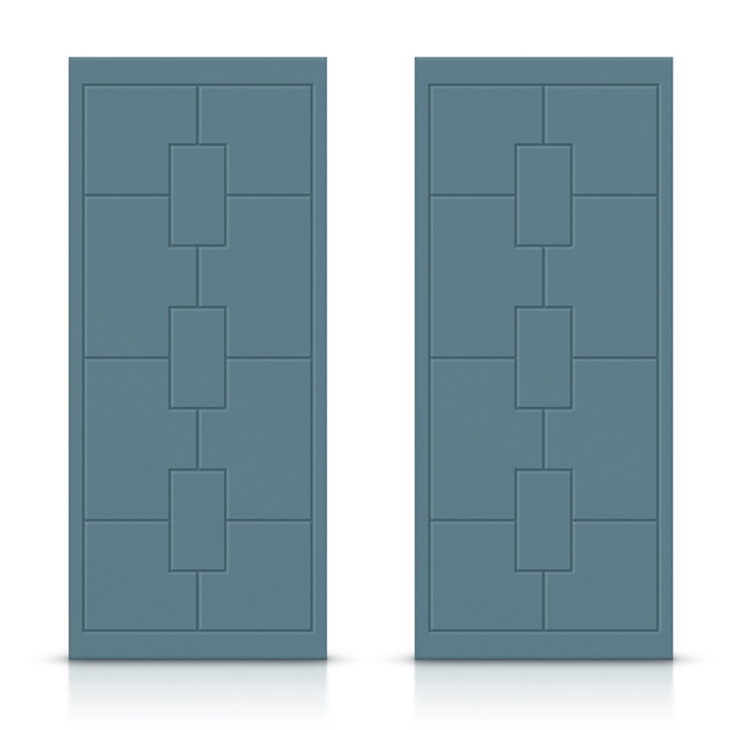 Portes de placard coulissantes à panneaux, Bleu dignité, 72 po x 80 po