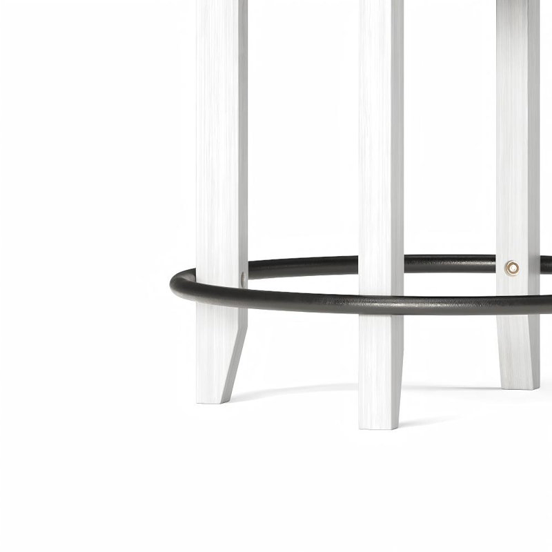 Tabouret de bar rotatif Krishay Forge, Blanc