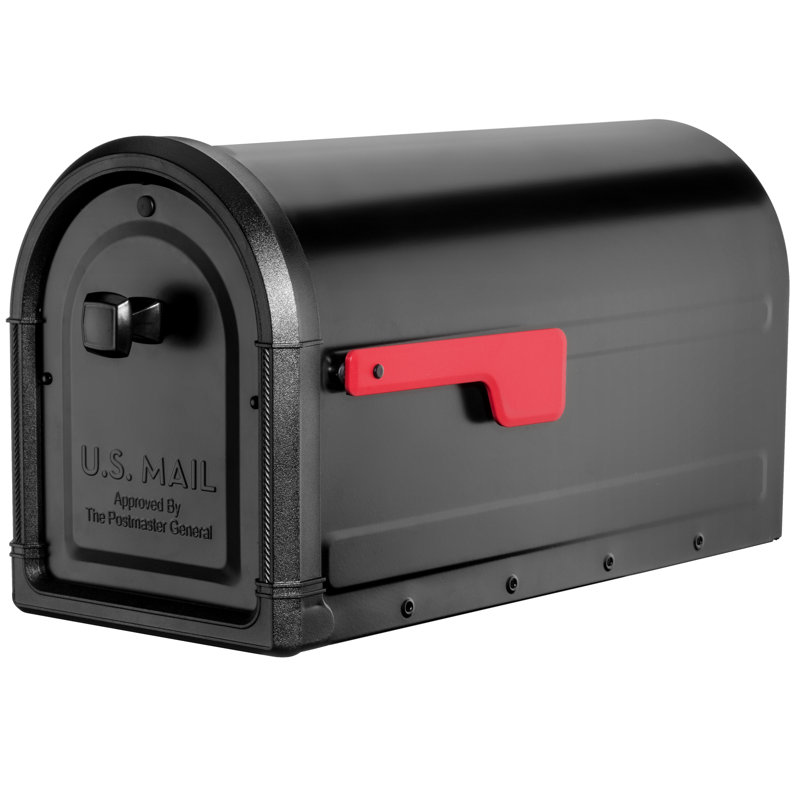 Roxbury 9 in x 11 in Steel Post Mounted Mailbox, Black