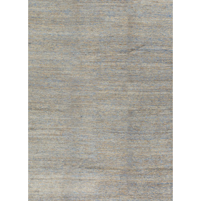 Tapis bleu foncé et naturel noué à la main de haute qualité