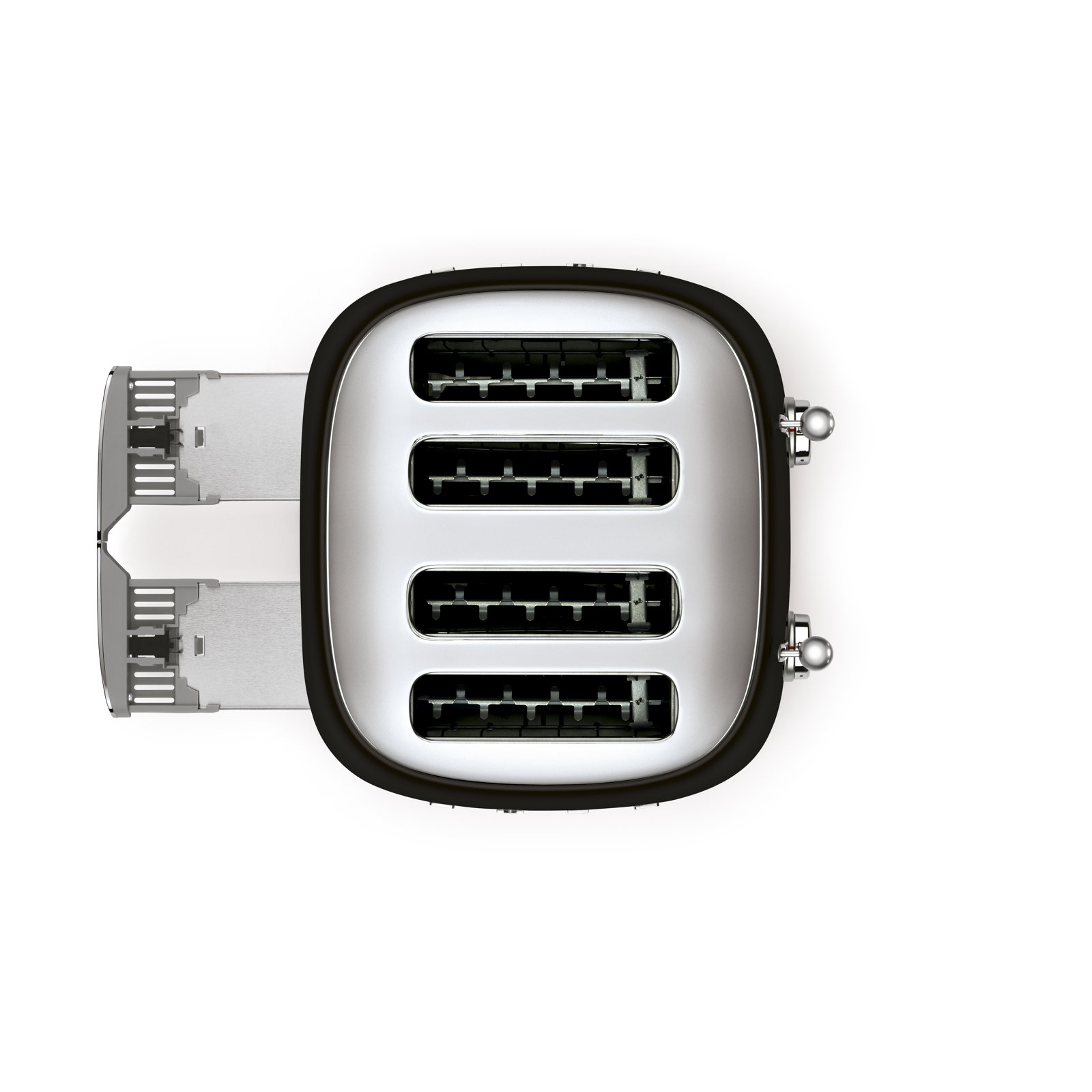 SMEG 50's Retro Style 4x4 Slice Toaster, Black