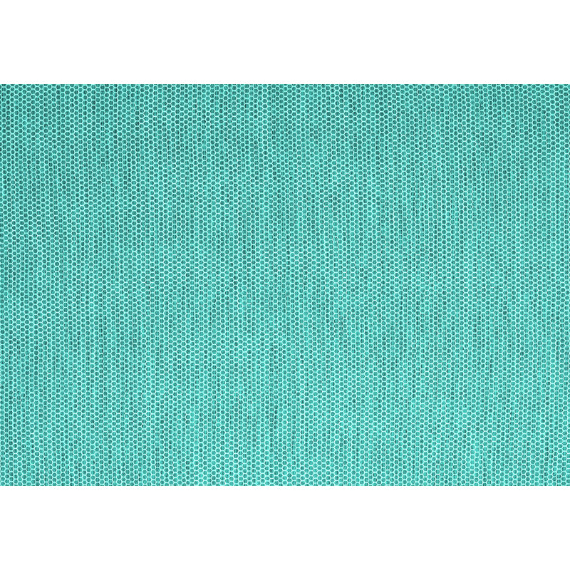 Tapis bleu sarcelle / polyester en laine tissé à la machine 5 pi x 8 pi Nerine