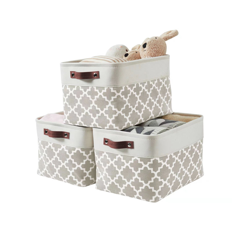 Foldable Storage Bin | Collapsible Sturdy Fabric Storage Basket Container W/Handles