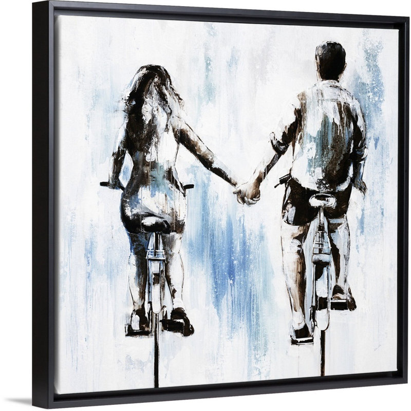 « se déporter sur », peinture sur toile, H 37,7 po x l 37,7 po x p 1,75 po, Cadre flottant noir