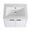 Meuble-lavabo de 36 po avec lavabo en résine, 2 portes à fermeture douce et 1 armoire latérale, conception à fixation flottante