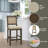 Wood Cane Back Counter Height Stools With Upholstered Seat-1329538113