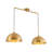 Adjustable Industrial 2-Light Pendant Dome Shade Design Gold-194686326