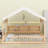 Floor House-Shaped Wooden Daybed With Fence, Shelves And LED Light-1038238371