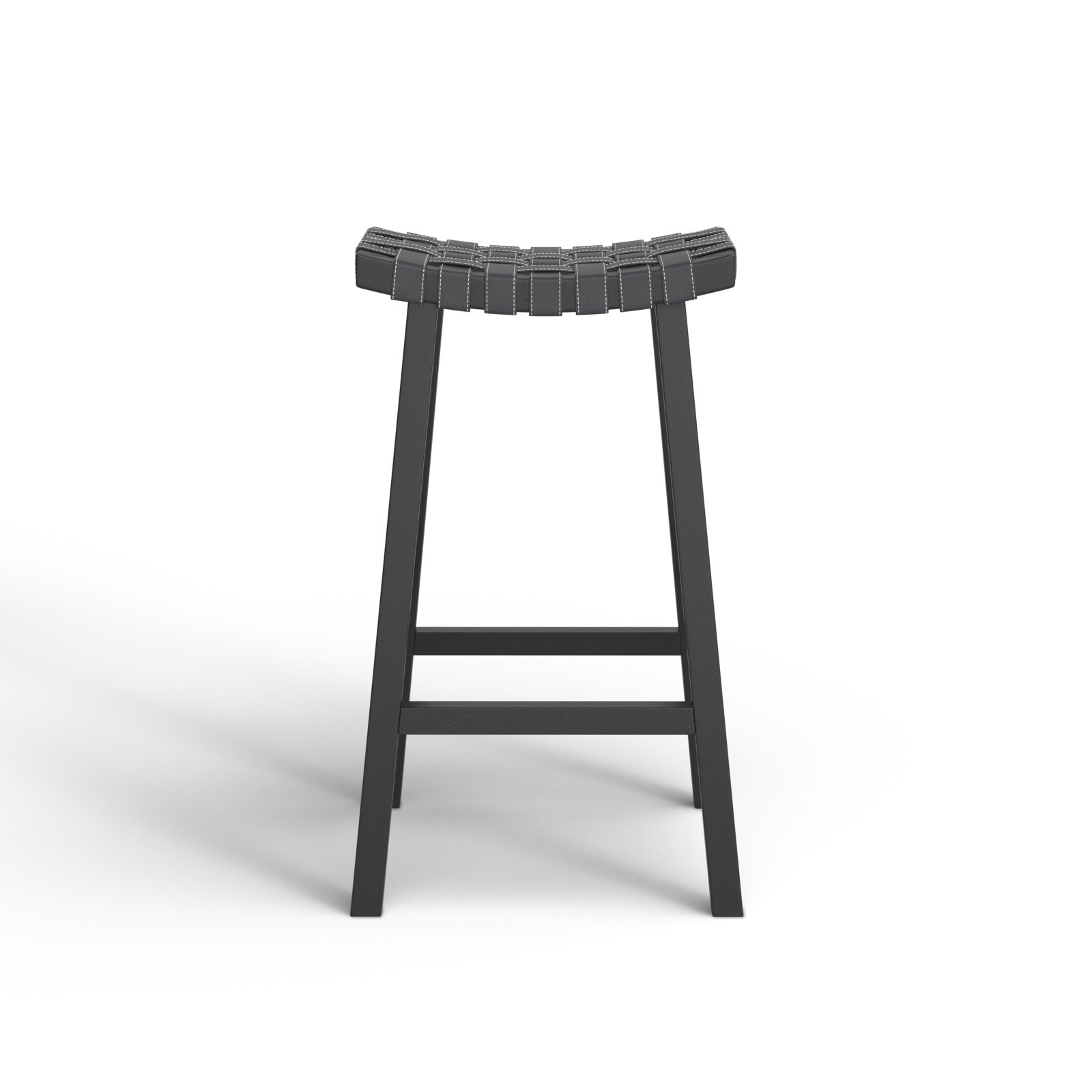 Markus Counter Stool with Solid Wood Frame, Black