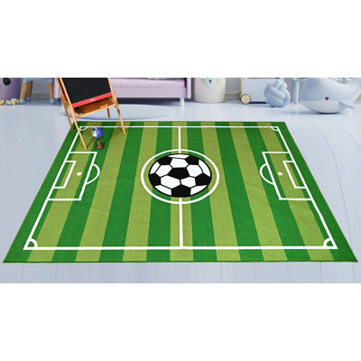 Tapis vert à rayures Brodowsky