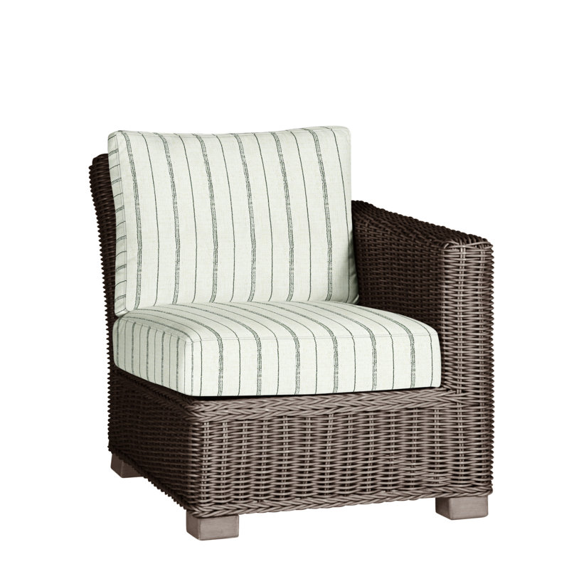 Rustic Patio Lounge Chair with Cushions, Welt, Oyster, Bali Pearl