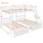 Lit superposé double au-dessus de simple et simple, lit superposé triple en bois avec tiroirs et garde-corps-1856060210