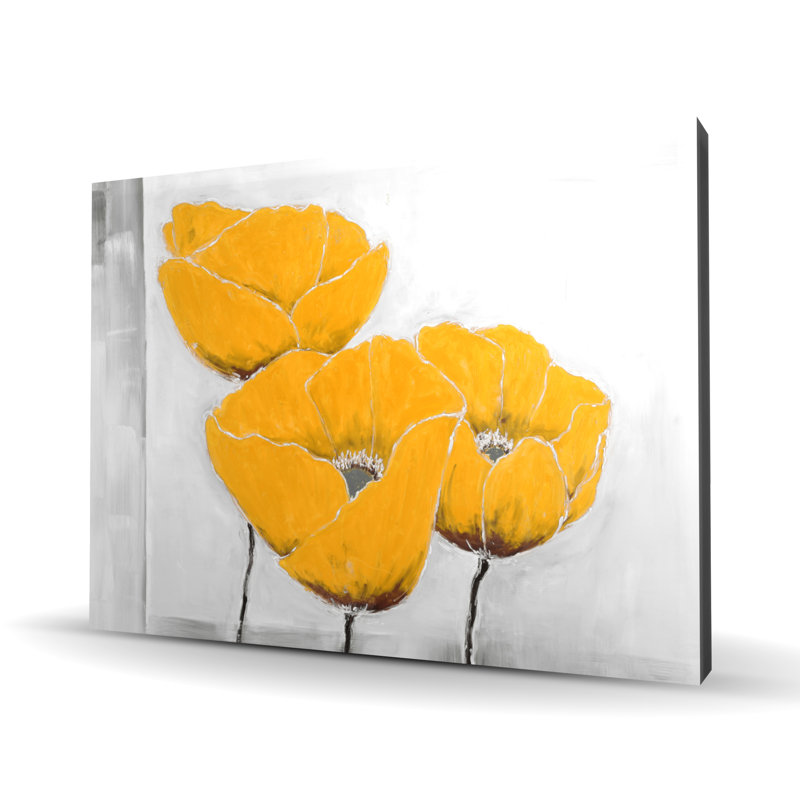 Trois fleurs jaunes - décoration de chambre à coucher industrielle