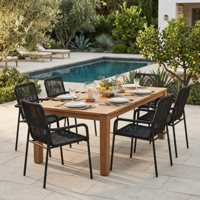Chaises de patio en corde tissée Deasha