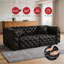 Canapé modulaire noir en similicuir 2 places, l 77,0 po