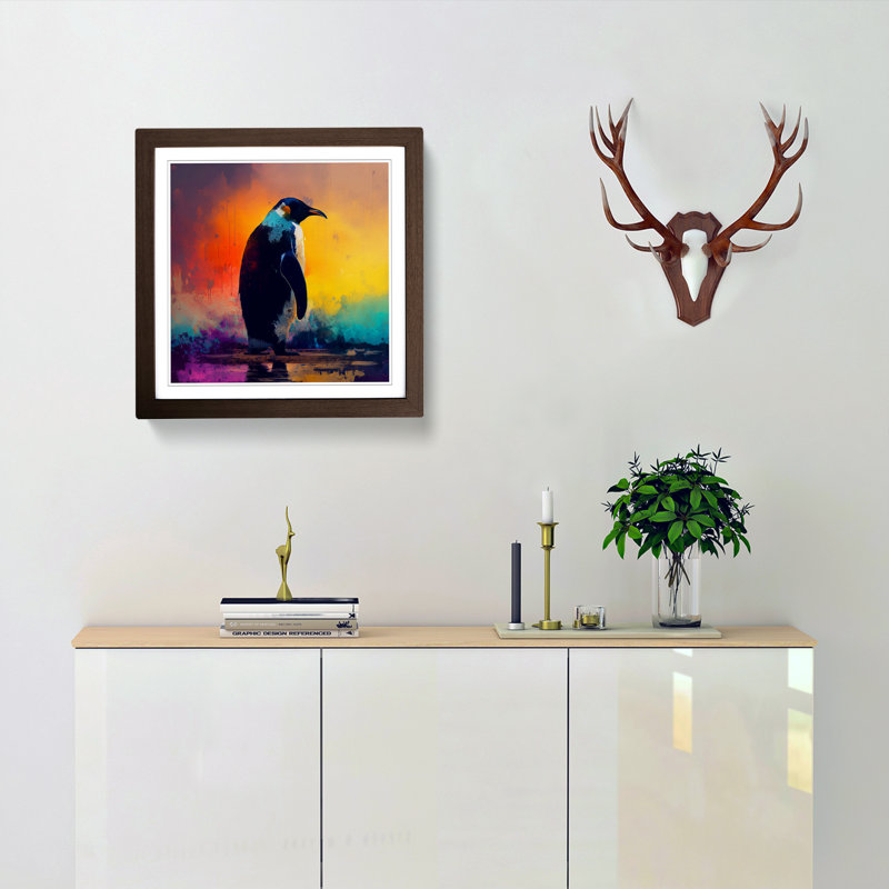 Penguin Impressionism - Framed Print, Walnut