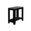 Table d'appoint pour bureau ou chambre à coucher, tablette à deux niveaux, surface en bois gris, cadre noir, coin-détente d'une profondeur de 23,28 pouces, hauteur de 22