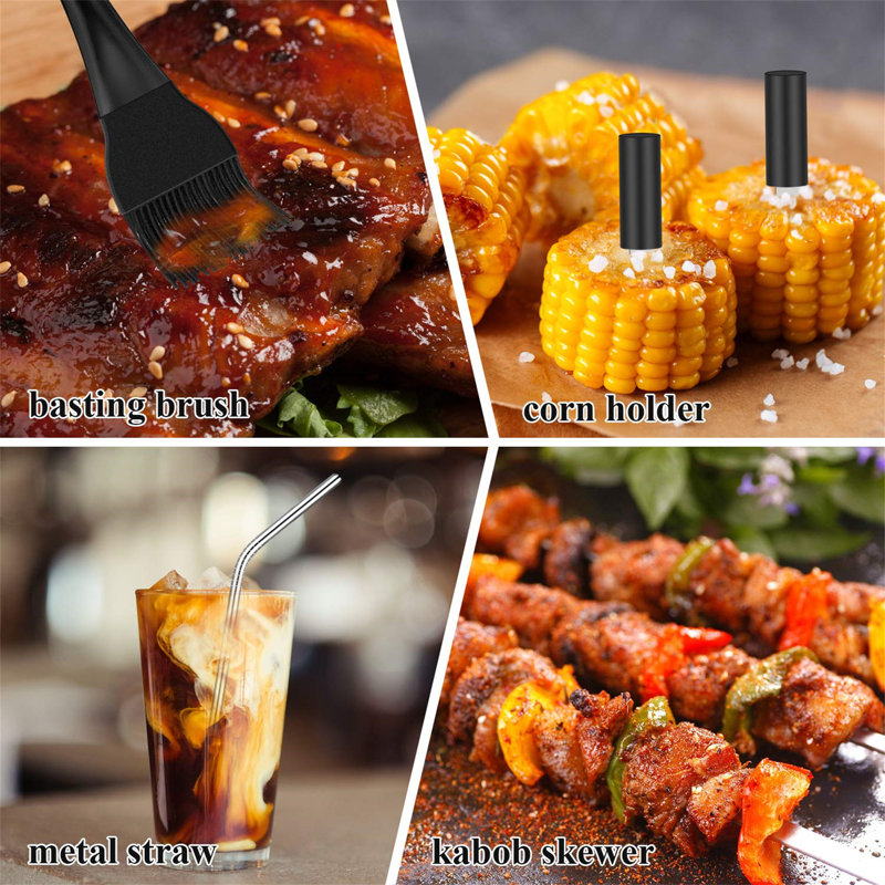 Wesneski Stainless Steel Dishwasher Safe Grilling Tool Set