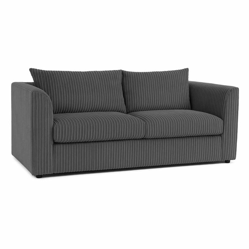 3 Seater Corduroy Sofa, Charcoal
