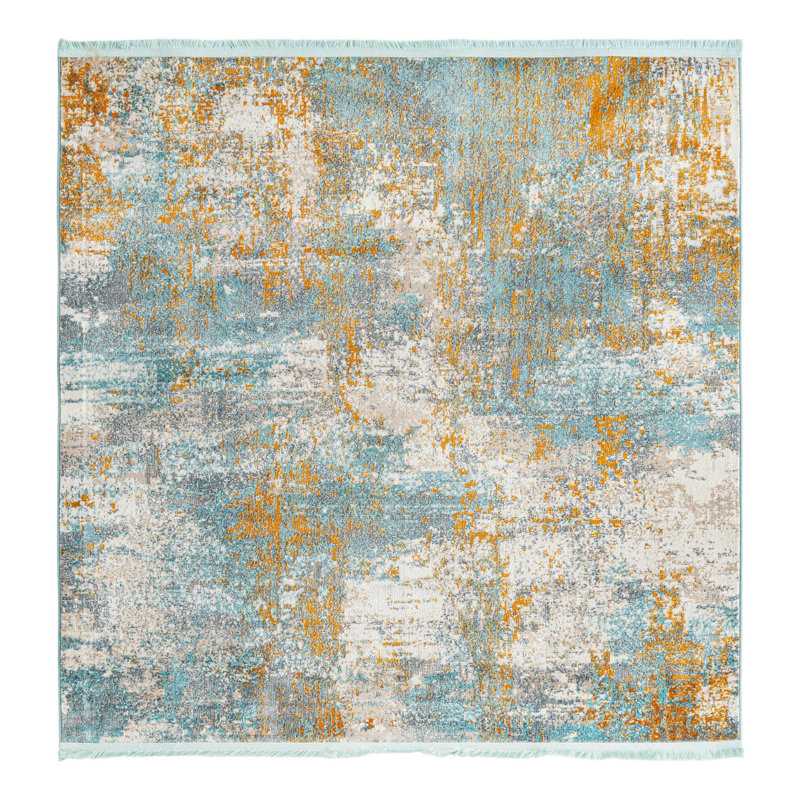 Haefner Abstract Indoor Rug, Square 5'5"