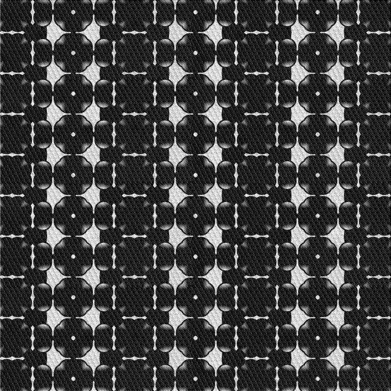 Noir abstrait/Tapis décoratif blanc Pedrick, Carré 7 pi