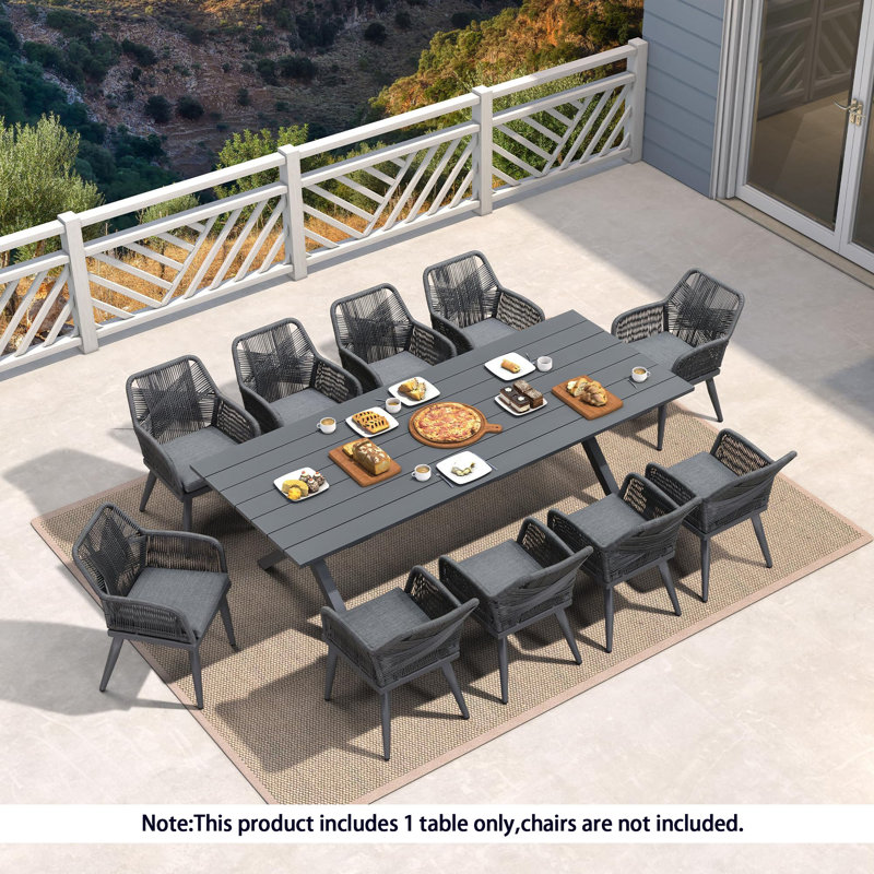 Latitude Run® Rectangular Outdoor Dining Table, 29.13"H x 98.42"L x 38.58"W