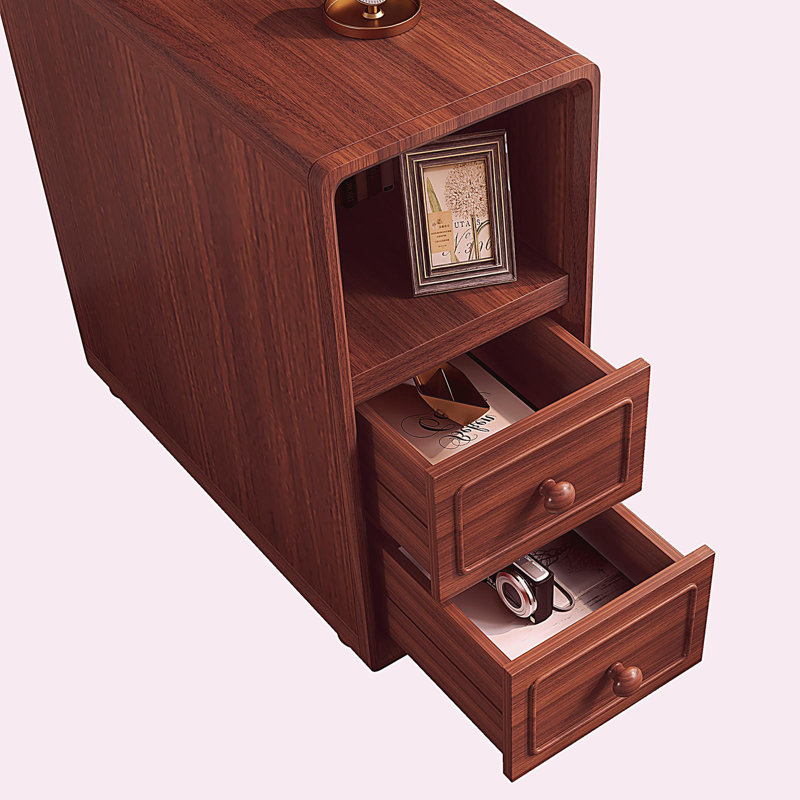 Commode avec tablettes de rangement ouvertes, table d'angle avec table d'appoint haute, convient aux chambres à coucher et aux coins