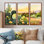Cactus paysage au coucher du soleil III - ensemble d'art mural floral cactus
